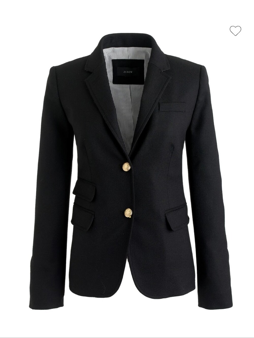 J. Crew Black Blazer with Gold Buttons Size 6 Wool